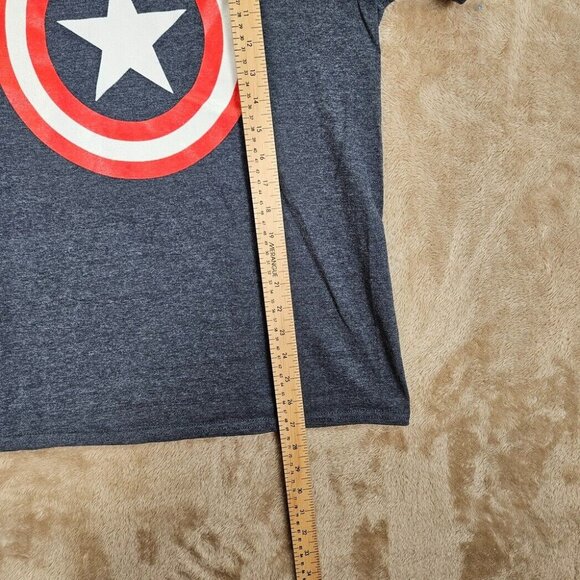 Marvel Captain America Shield Logo Graphic T-Shirt Superhero Unisex Size L Blue - Picture 5 of 10